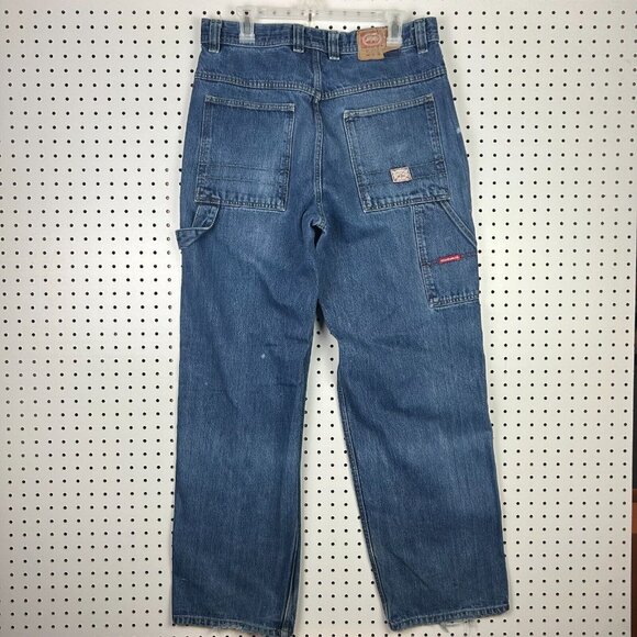 Ecko Unltd Y2K Wide Leg Jeans 34x32 Carpenter Work Wear‎ Streetwear Skate Baggy - Picture 1 of 7